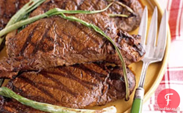 Bistecca alla griglia con scalogno
