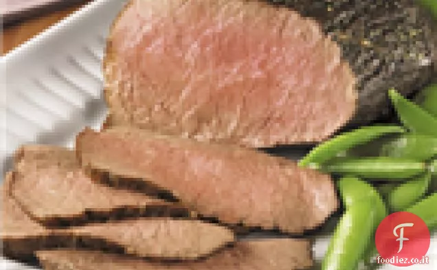 Arrosto di manzo in crosta di aglio e erbe