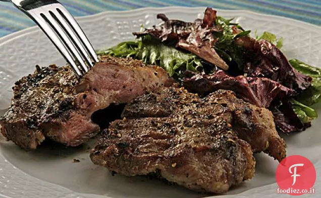 Bistecche di maiale alla griglia con finocchio