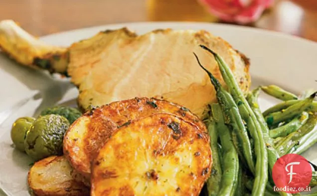 Mini Pork Rack con Patate arrosto e Fagiolini
