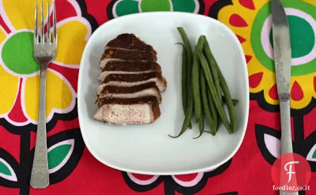 Cacao-cile strofinato braciole di maiale