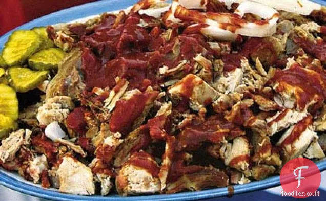 Carne di maiale alla griglia lenta con salsa Ranch-Barbecue