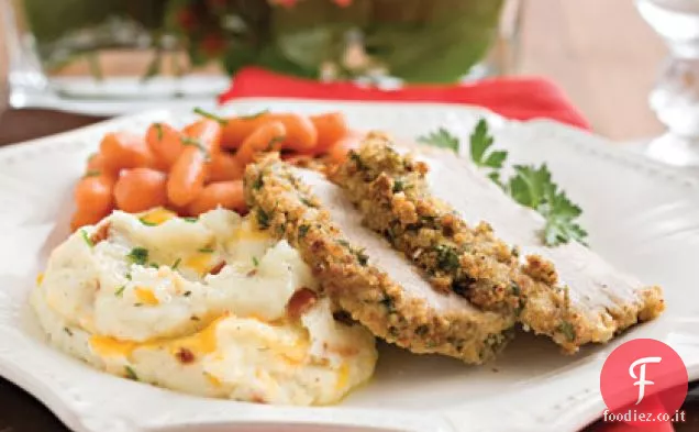 Lombo di maiale arrosto con crosta di briciole