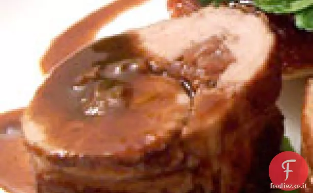 Filetto di maiale ripieno e arrotolato
