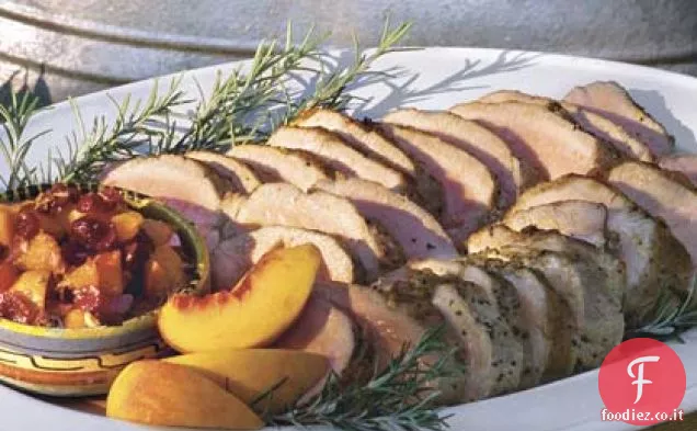 Lombo di maiale arrosto con glassa di pesca