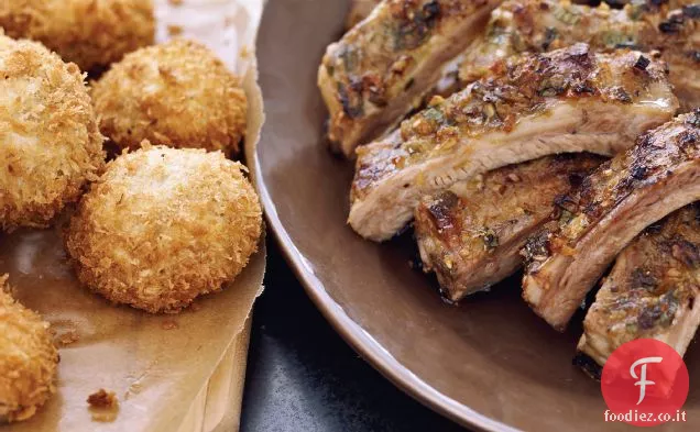 Asiatico bambino indietro Ribs con Panko-Crusted funghi