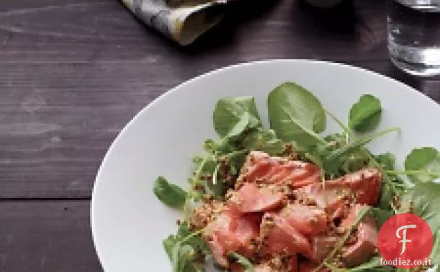 Salmone in camicia e rucola