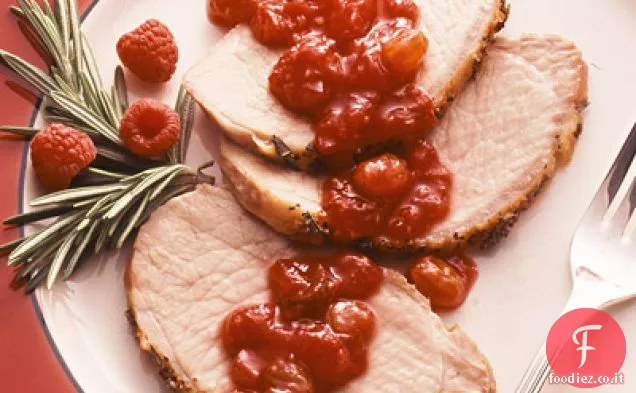 Arrosto di maiale con chutney di rabarbaro