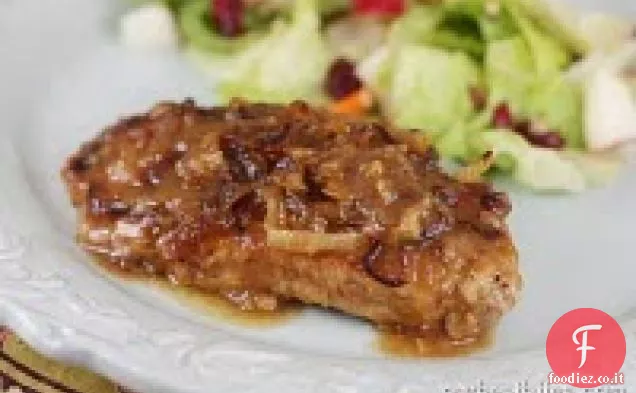 Braciole di maiale al burro di mele dolci e salate