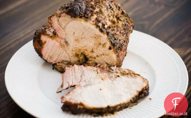 Arrosto di maiale alla griglia di Digione e alle erbe