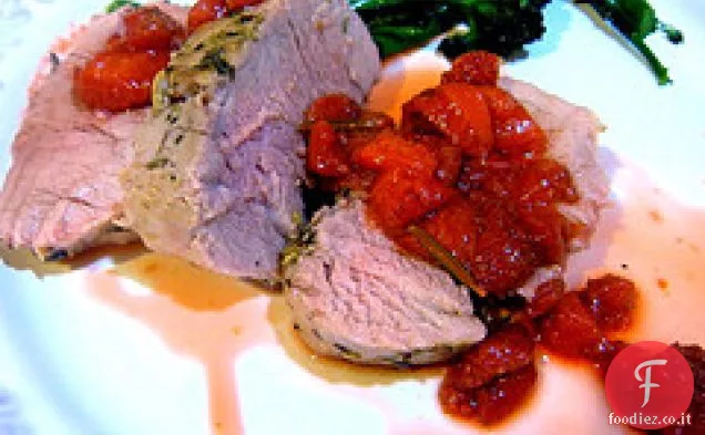 Filetto di maiale con salsa Chardonnay alla fragola