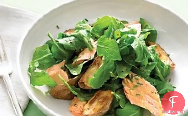 Rucola con Salmone arrosto e Patate novelle
