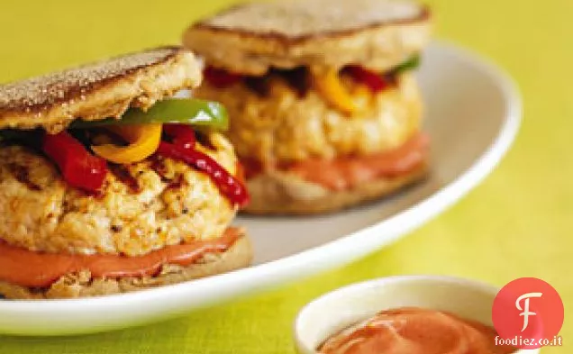 Cajun Tacchino Cheeseburger con Tabasco Ketchup