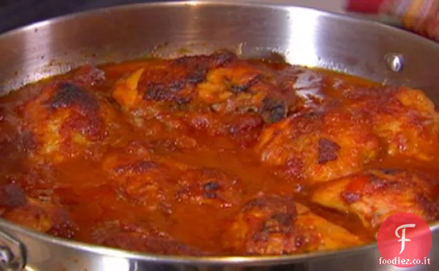 Pollo bollito in salsa barbecue