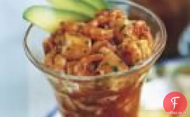 Cocktail di frutti di mare In salsa rossa piccante (ceviche Rojo De Camaron Y