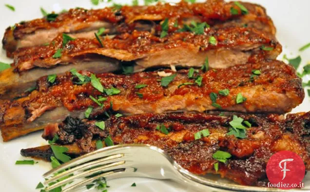 Costolette per barbecue semplicemente alla pesca