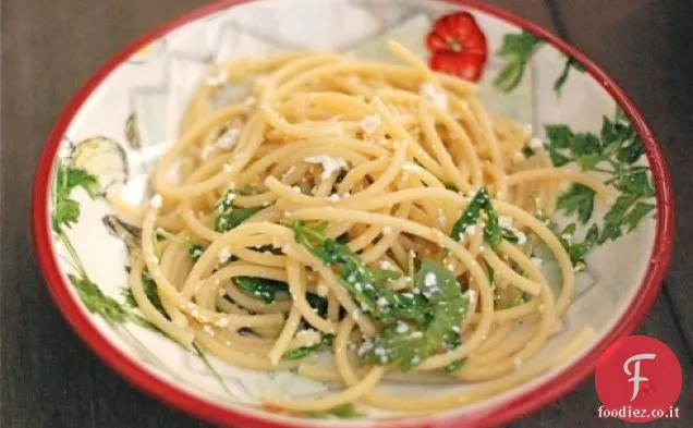 Meyer Limone Ricotta Spaghetti con Rucola (aka Frigo Pasta)