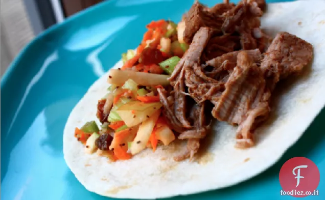 Root Beer-tortillas di maiale tirate brasate