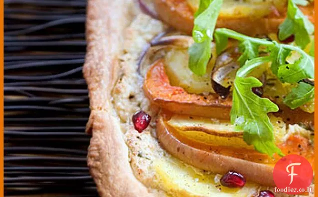 Crostata di zucca, patate e rucola