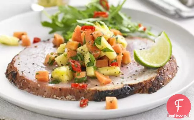 Gammon con salsa di ananas e papaya