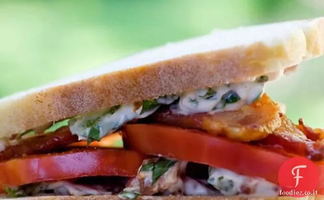 Panini al pomodoro e pancetta con Pancetta Basilico Maionese