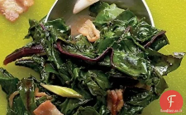 Verdure di barbabietola con pancetta