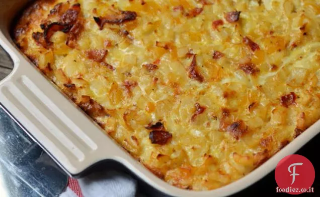 Pancetta, patate e uova colazione casseruola