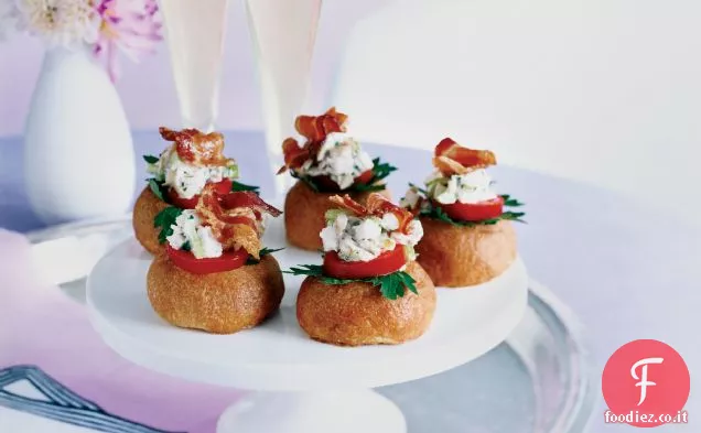 Brioches Baby con insalata di pollo e pancetta