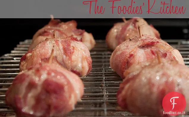 Involtini di pancetta di pollo dolce