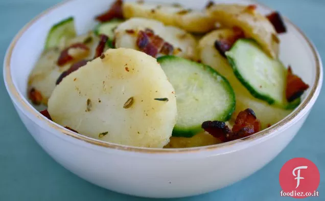 Insalata di patate tiepida con pancetta e finocchio