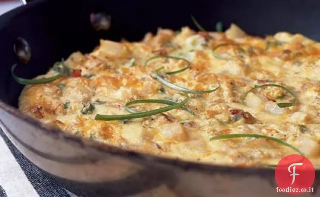 Frittata con formaggio affumicato e pancetta canadese