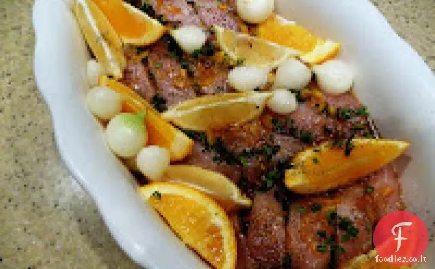 Pollo infuso di agrumi balsamici