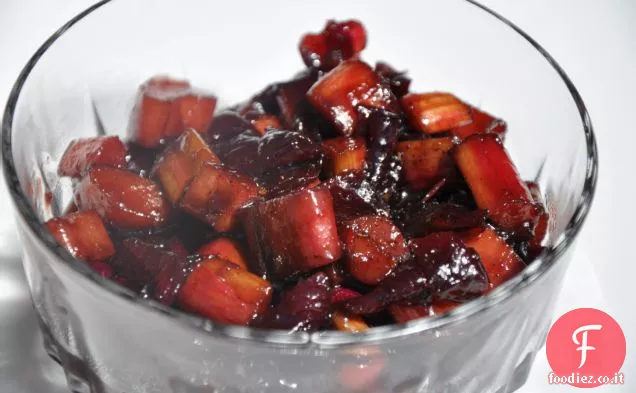 Confit di Rabarbaro e Cipolla con Aceto Balsamico di Fragole