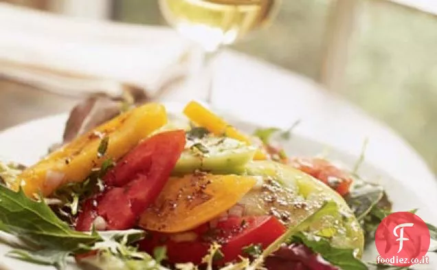 Insalata di pomodoro Caleidoscopio con Vinaigrette Balsamico-Oliva