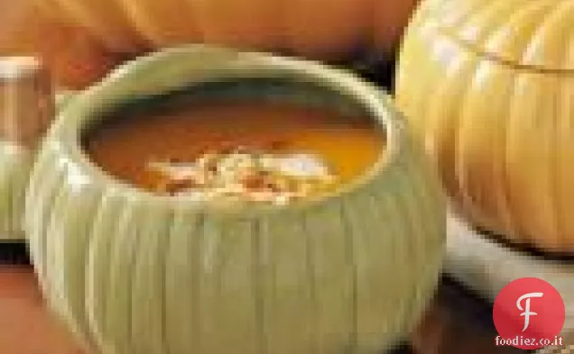 Zuppa di zucca con Crema di nocciole