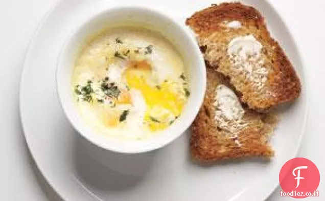 Uova al forno con crema ed erbe Ricetta