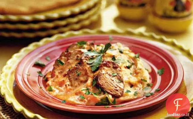Manzo alla griglia con purè di patate e crema di Chipotle