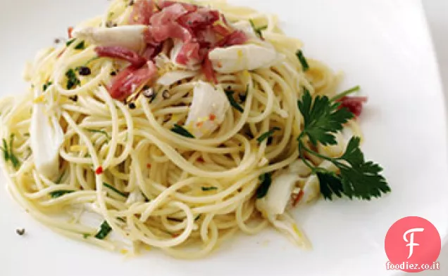 Spaghettini con Granchio e Salsa Piccante al Limone