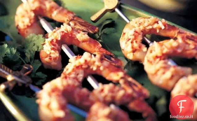 Sambal giavanese con gamberi alla griglia