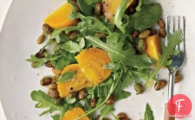 Barbabietole arrosto con Edamame e Rucola