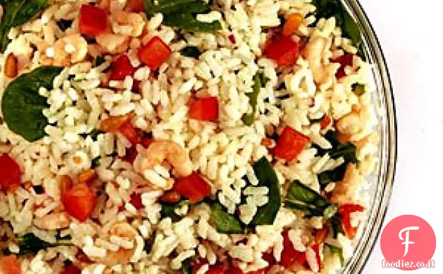 Insalata di riso con gamberi e rucola