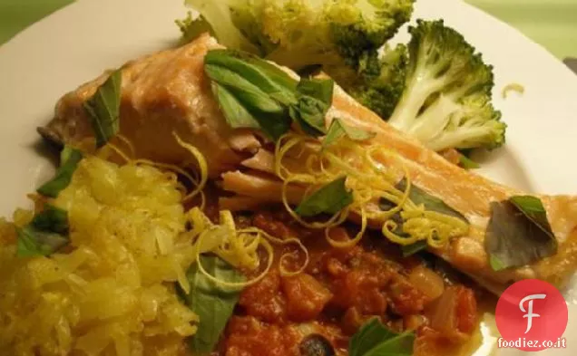 Salmone alla griglia con Salsa di Pomodoro Siciliano