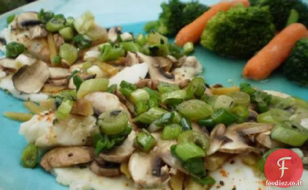 Spigola al vapore con Zenzero e Shiitake