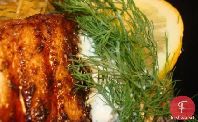 Branzino alla griglia annerito