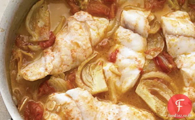 Brasato di Pesce con Finocchio e Pomodoro