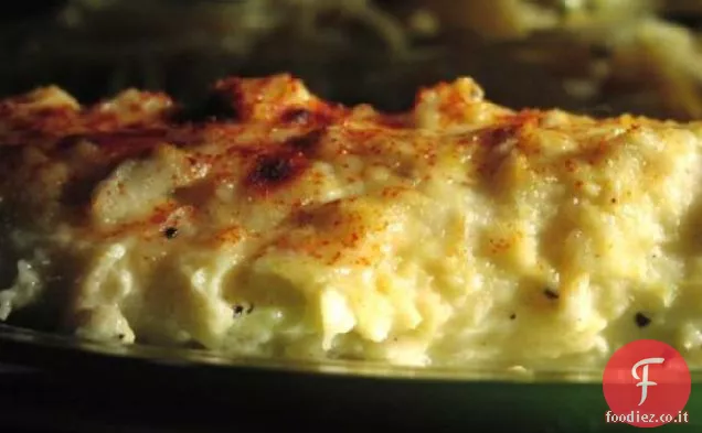 Tilapia al forno con salsa di fonduta e granchio