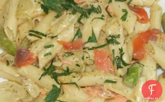 Penne con Asparagi e Crema di Salmone Affumicato