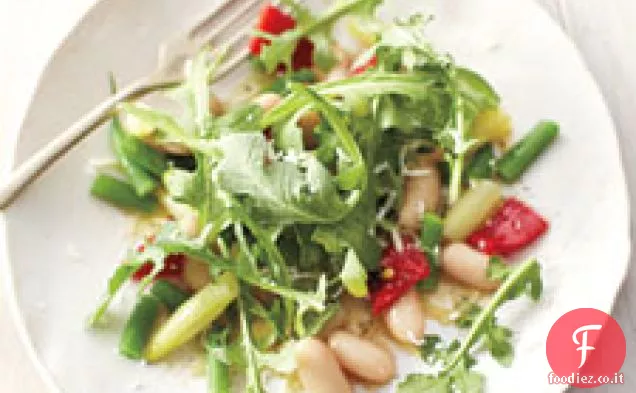 Insalata di tre fagioli con rucola e peperone