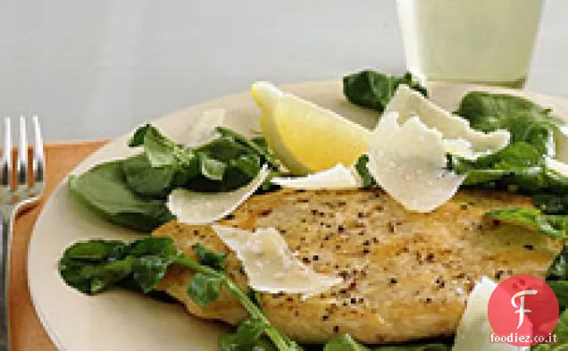 Scaloppine di Pollo con Rucola, Limone e Parmigiano