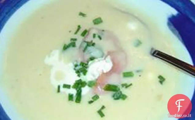 Zuppa di patate con rosette Gravlax